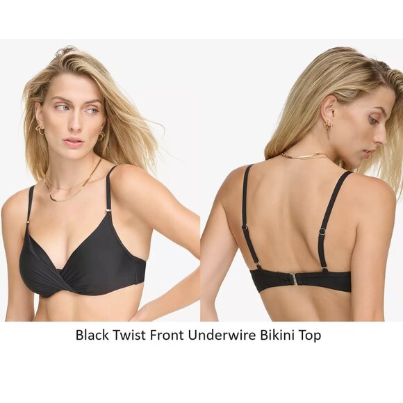 NWT Calvin Klein Womens Underwire Twist Front Tie Sweetheart Bikinis $80 12HL908 - Picture 3 of 5